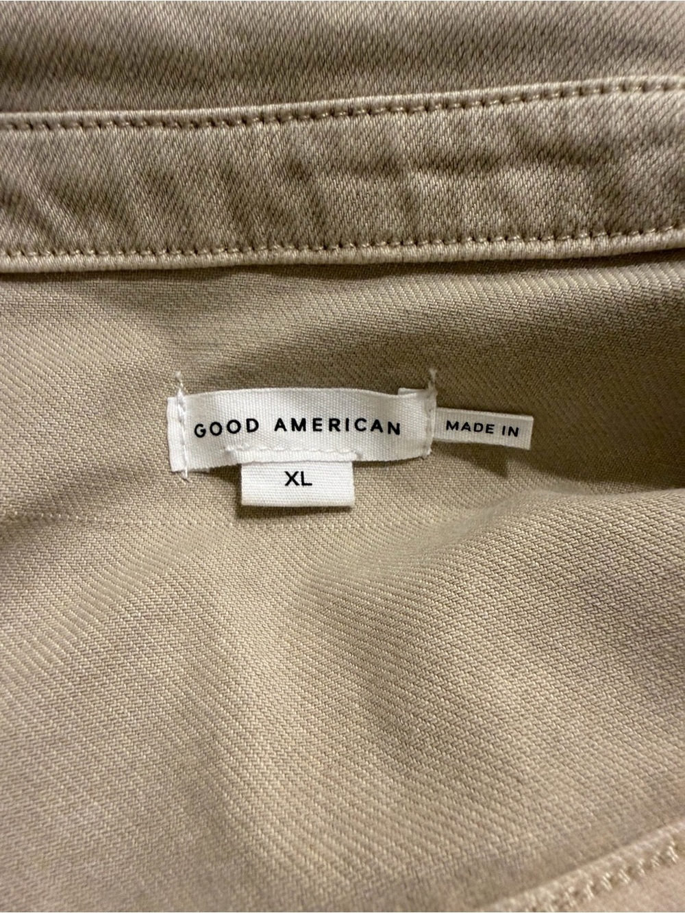 Good American Fit For Success Denim Utility Mini Dress Tan XL - Picture 3 of 9